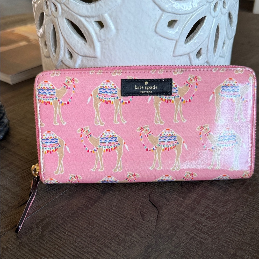 Kate Spade Pink Wallet with Camel Design